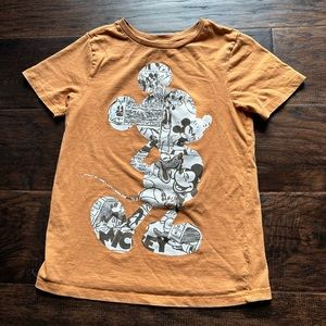 Boys medium Mickey Mouse burnt Orange shirt